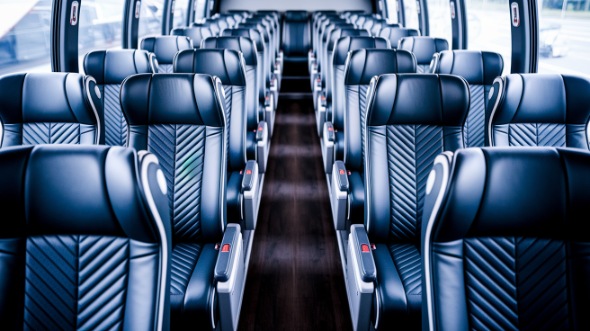 indio 54 passenger charter bus inside